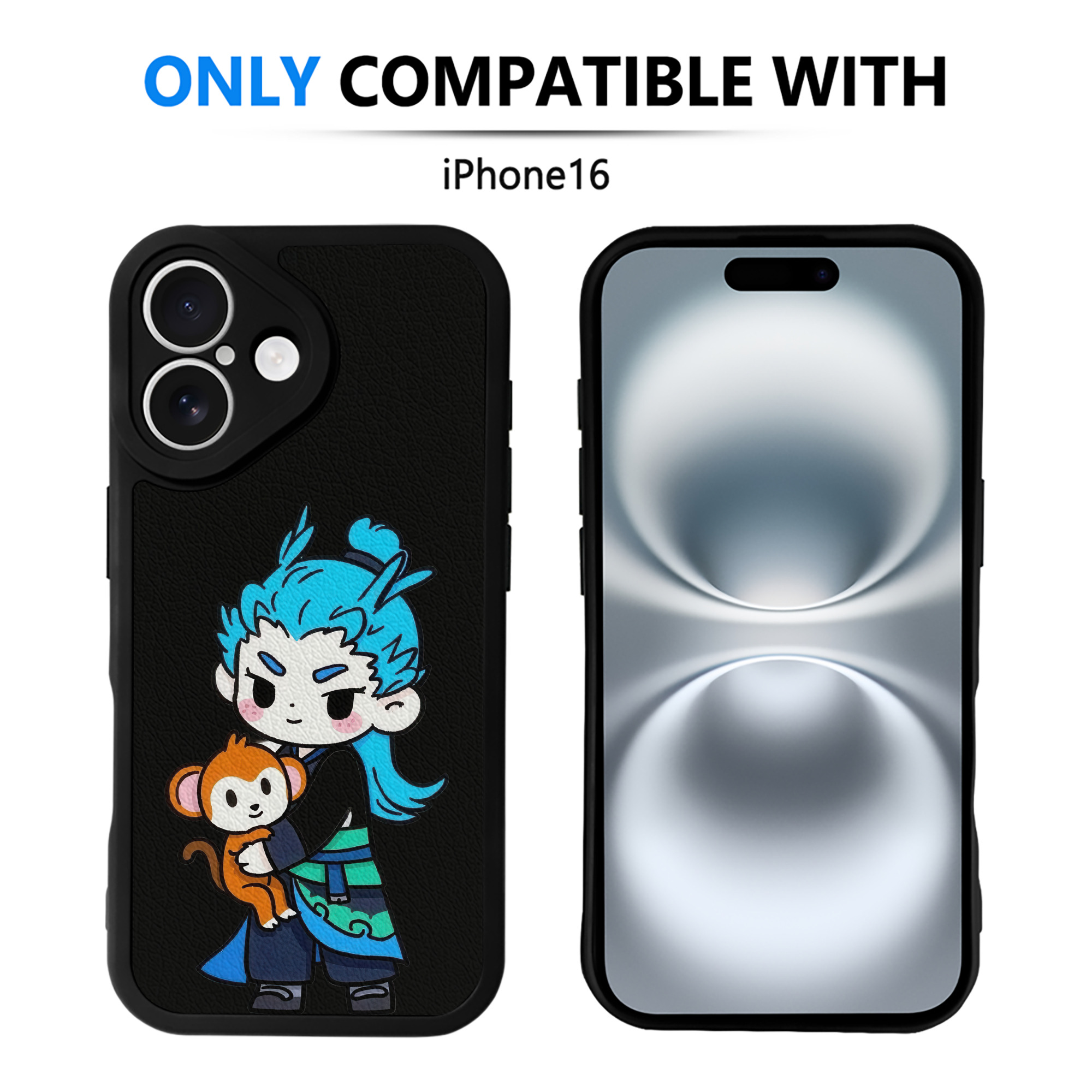 （画像用） Ne Zha 2 ナタ 魔童の大暴れ 【iPhone 16シリーズ対応】シリコンスマホケース（レザー調） 材質：シリコン